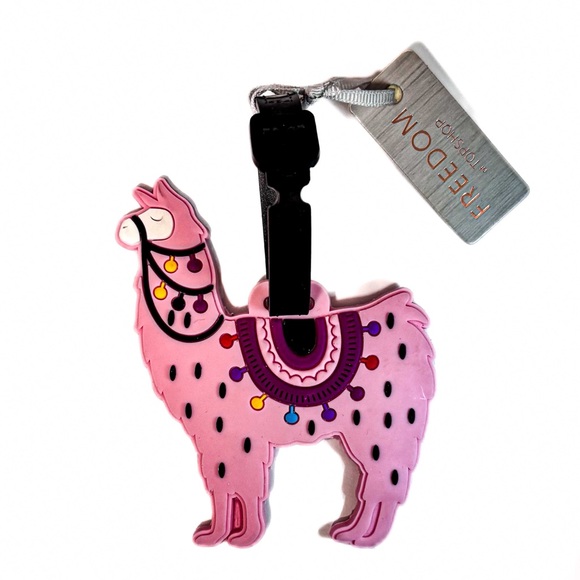 Topshop Handbags - NEW - TOPSHOP FREEDOM Fun Colorful Pink Llama Bag Travel Luggage Tag